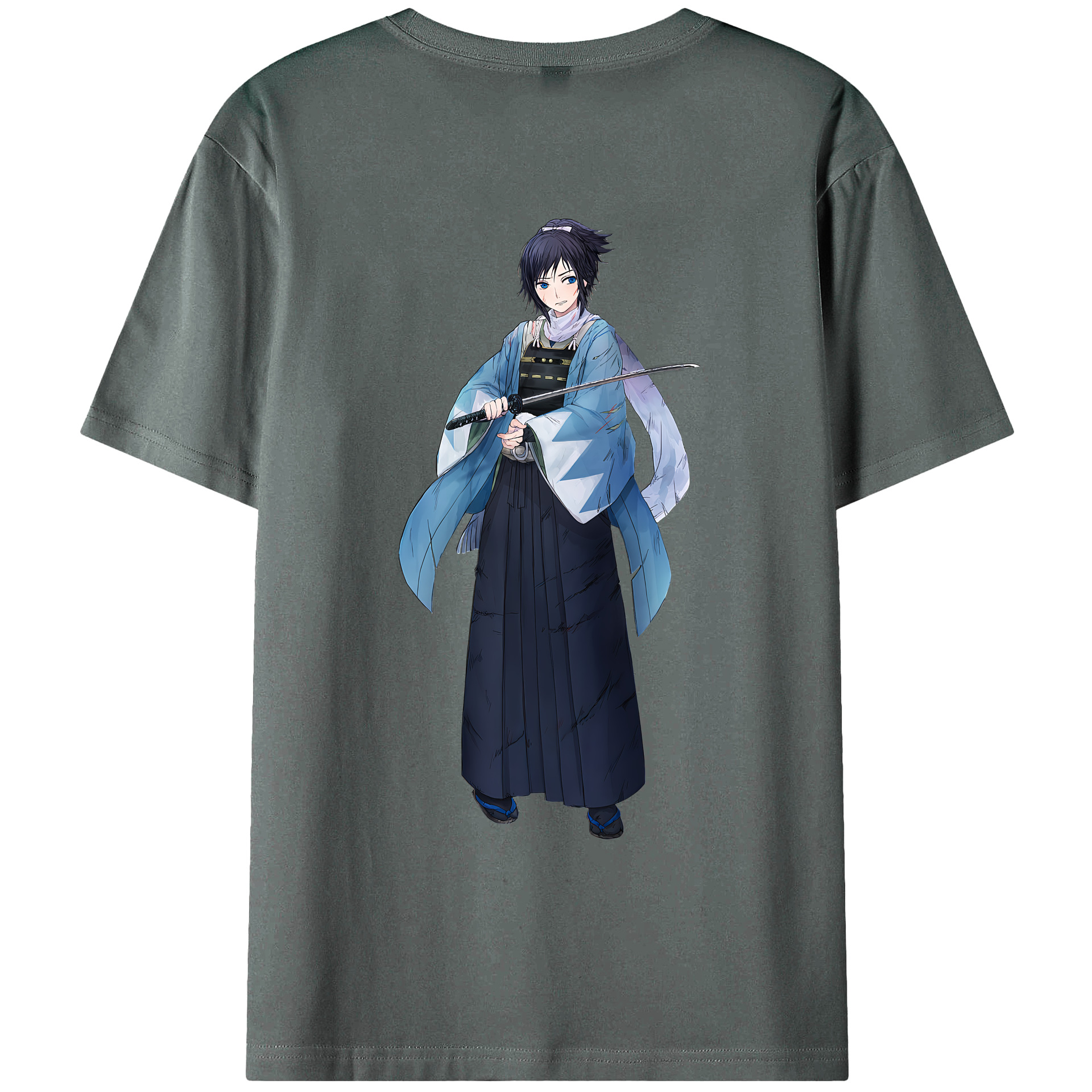 （画像用） 刀剣乱舞 Touken Ranbu 綿100％ メンズ半袖Tシャツ（バックプリント） 通気性